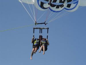 Friends parasailing in Key West