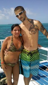 Nicole and her boyfriend Todd aboard the Ultimate Adventure on a sunny day in Key West