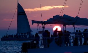 People aboard Fury boats to enjoy the sunset
