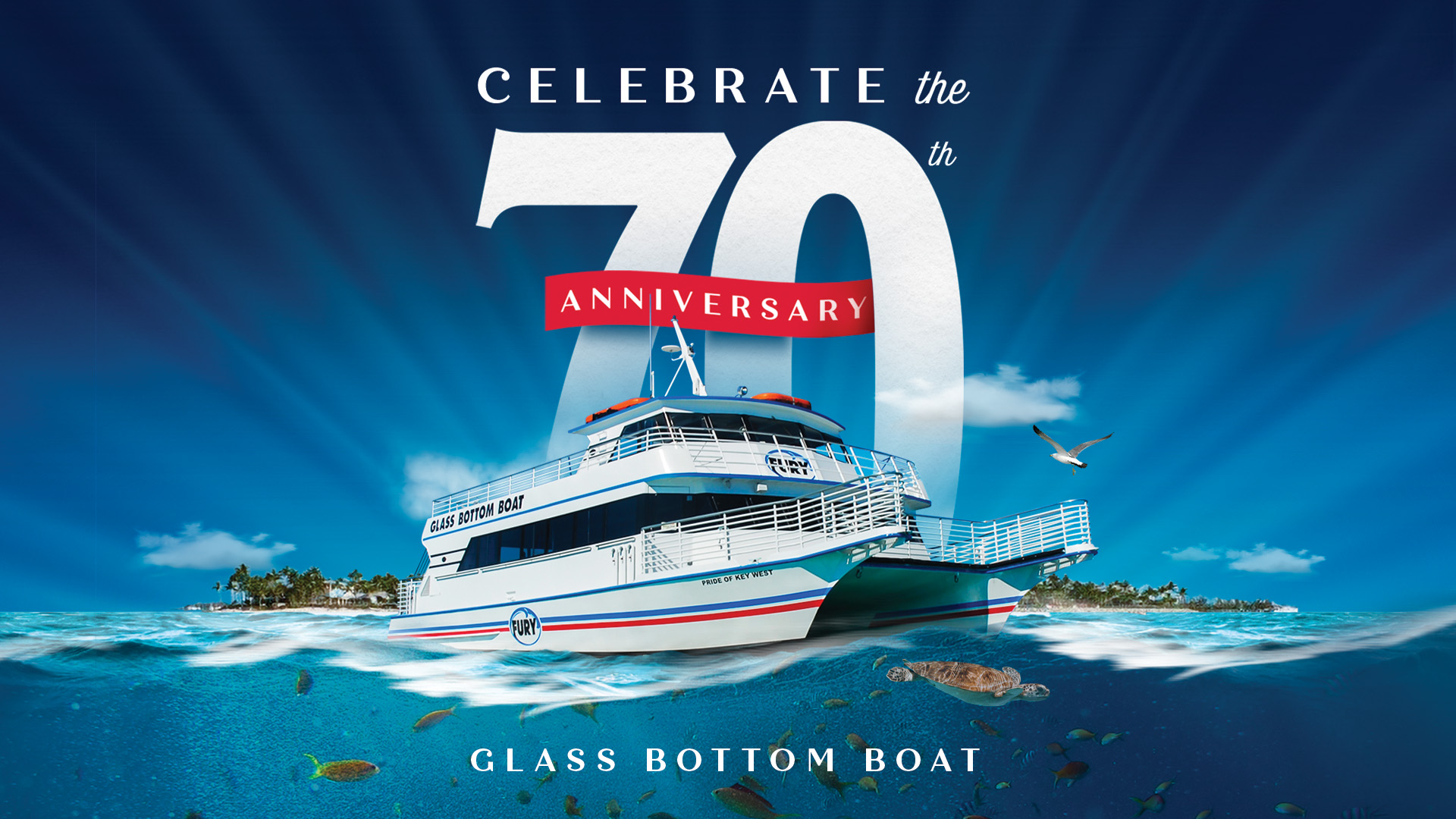 70th anniversary glass bottom boat