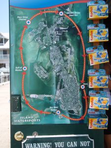 Key West map of the 28-mile jet ski adventure