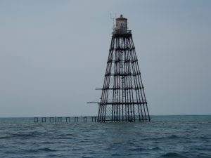 View of the iconic Sand Key Lighthouse in Key West
