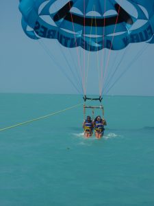 Friends parasailing in Key West