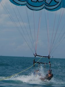 Louise and Ashley parasailing in Key West
