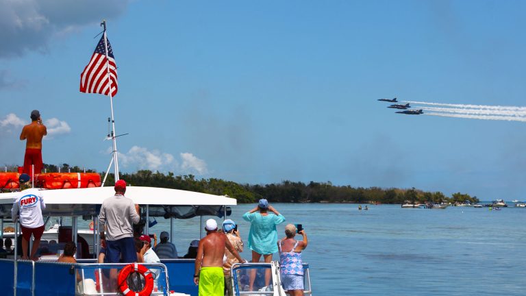 blue angel viewing from boat