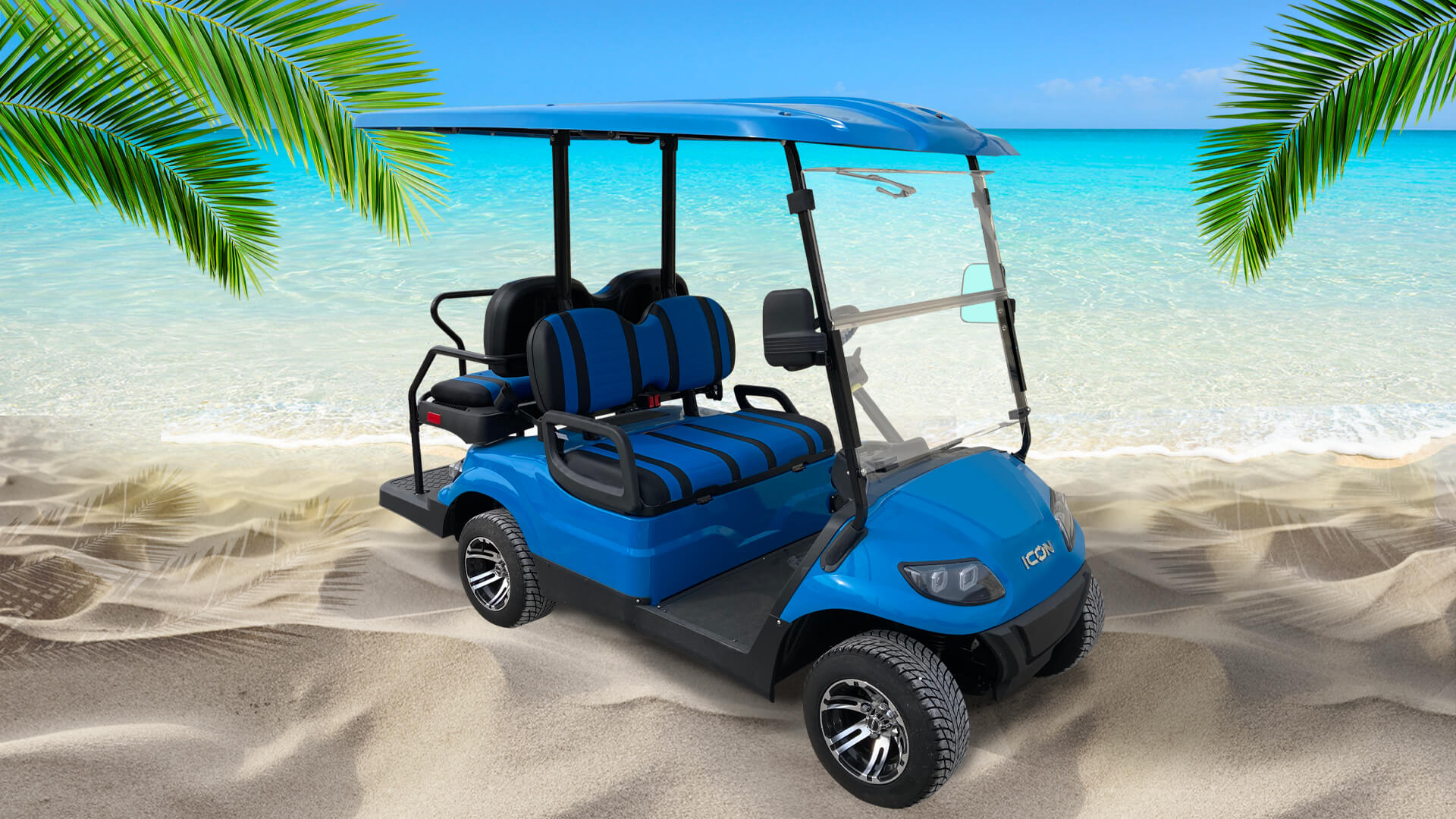 Fury Blue Golf Cart Rental at the beach