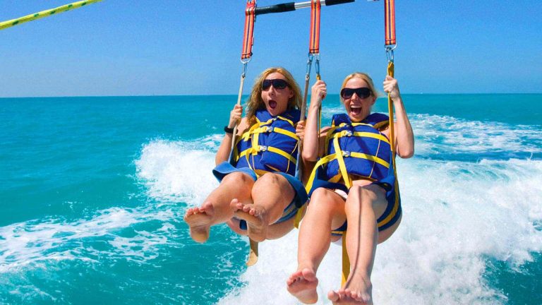 Image of girls parasailing in Key West