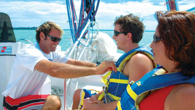 Image of people getting ready to parasail in Key West