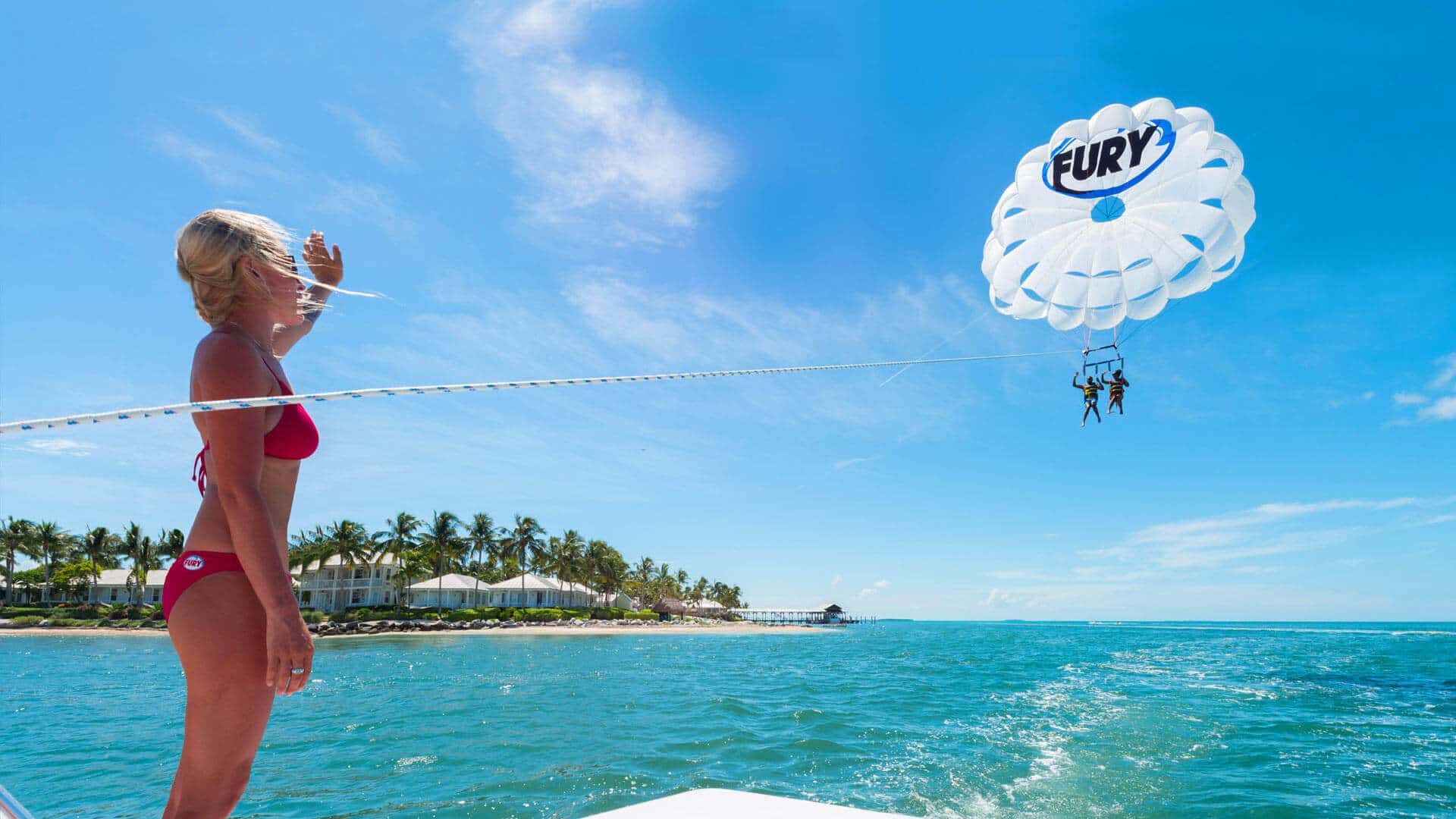Image of girl parasailing in Key West